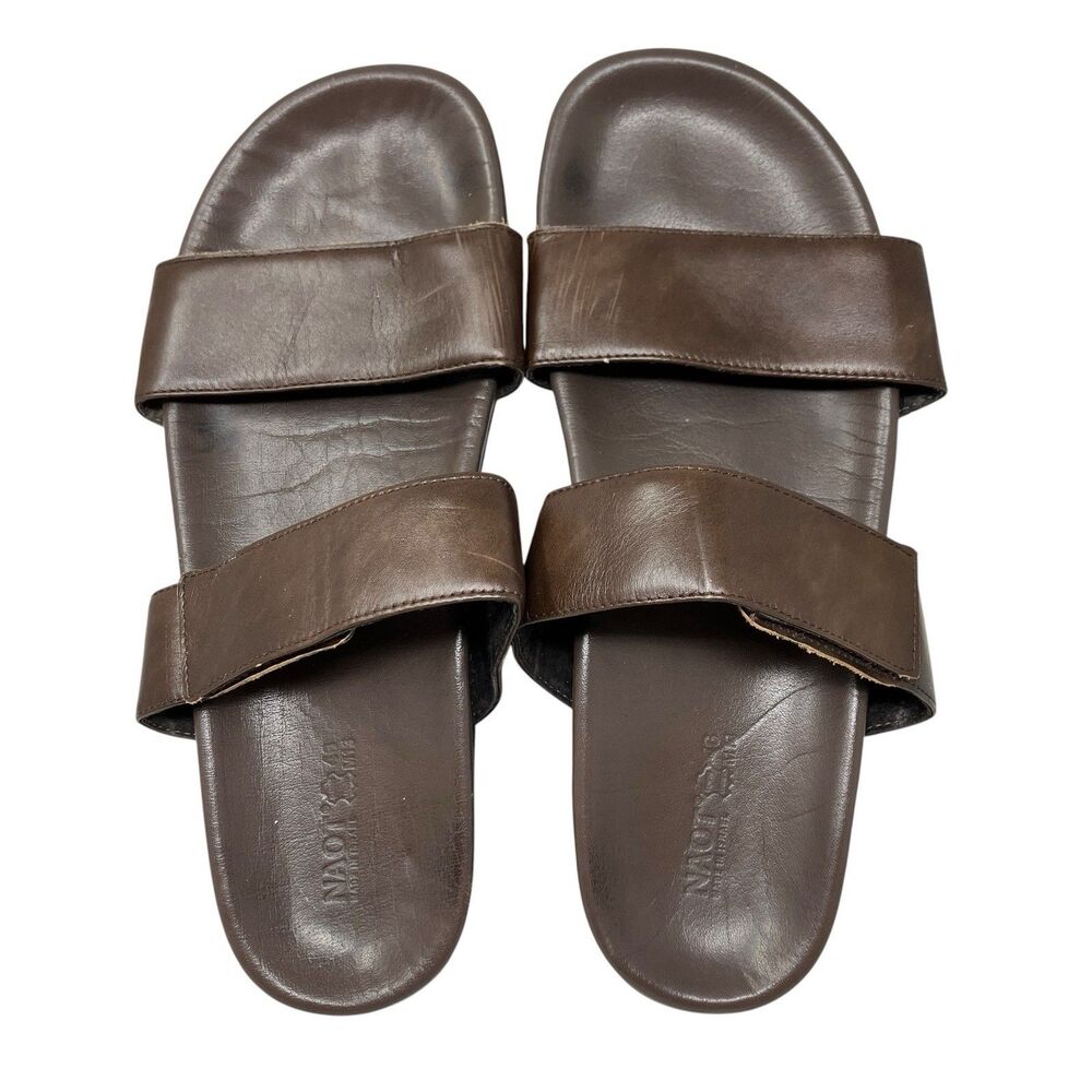 Naot Maldive Sandals Mens 13 Brown Leather Comfort Slides Comfort Strappy Summer - Picture 2 of 14